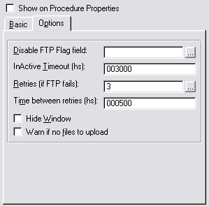 SendFTP Options Tab