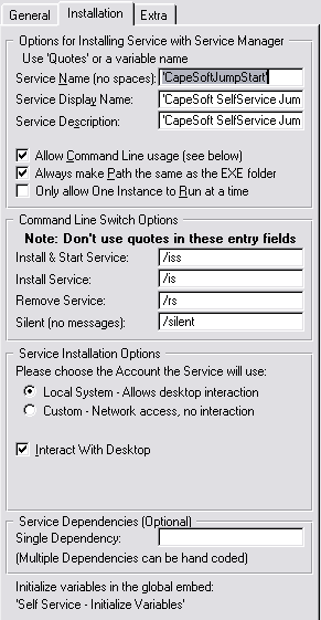 Global Extension Installation tab screenshot