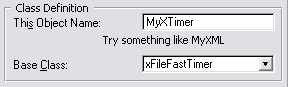 Local Extension template showing fast timer class.