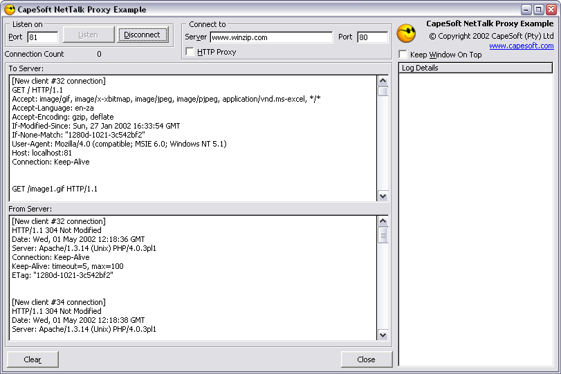 Proxy example screenshot